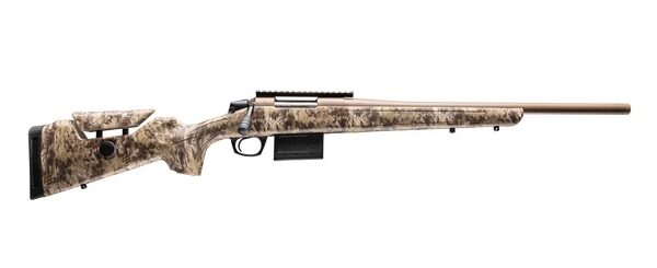 CVA CR4058 Cascade Varmint Hunter 25 Creedmoor 10+1 20″ Flat Dark Earth Cerakote Threaded Barrel & Receiver w/Picatinny Rail, Krytek Highlander Adj Comb & LOP Synthetic Stock