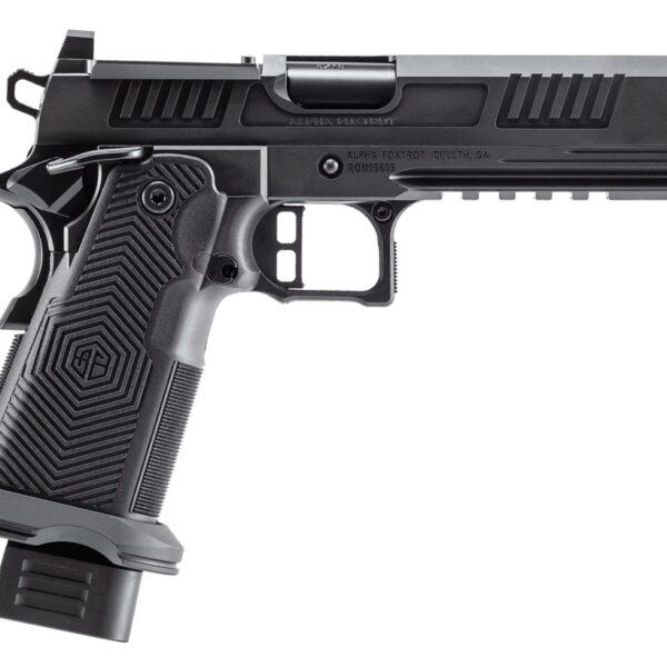 Alpha Foxtrot AA47X1EID-XDBK19 AF1911 Romulus 9mm Luger 20+1 17+1 5″ Black DLC Stainless Steel Bull Barrel, Optic Ready/Serrated Slide & Frame w/Beavertail & Picatinny Rail, Aluminum Grip, RMSc/RMR Fo