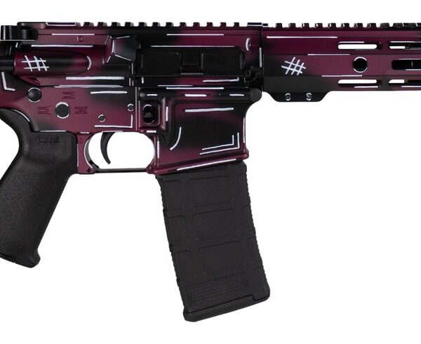 Shark Coast Tactical SCC07053ANBCHY-P Anime-15 5.56 NATO 30+1 10.50″ Black Nitride Threaded Barrel, Black Cherry Cerakote Aluminum Receiver w/Picatinny Rail, Polymer SB Tactical SBA3 Brace, Magpul MOE