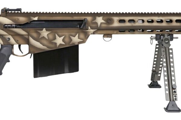 Barrett 20153 M107A1 America 250 50 BMG 10+1 Black Fluted Barrel, Receiver w/Picatinny Rail, QD BiPod Forend, M-LOK Handguard, Black Polymer Grip
