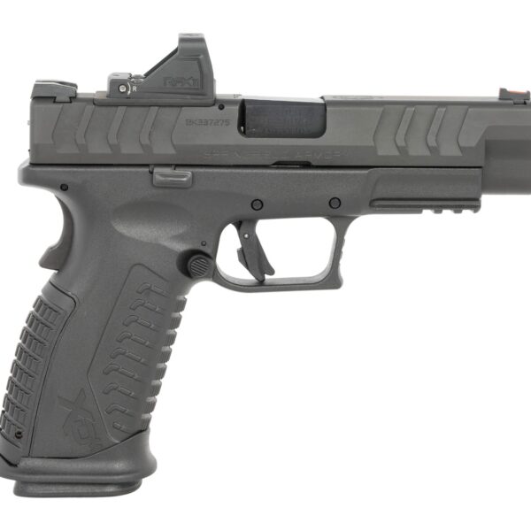 Springfield Armory XDME94510BHCOSP15PAC XD-M Elite OSP Gear Pac Full Size 10mm Auto, 15+1 4.50″ Black Melonite Match Grade Barrel & Optic Ready/Serrated Steel Slide, Black Polymer Frame w/Picatinny Ra