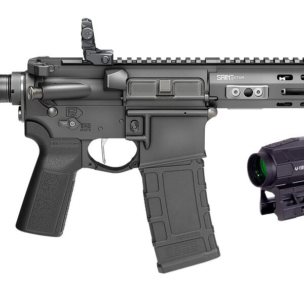 Springfield Armory STV995300BLCV2SBAPAC SAINT Victor Gear Pac 300 Blackout 10+1 9.50″ Black Nitride Threaded Barrel, Black Hardcoat Anodize Aluminum Receiver w/ Rail, M-LOK Handguard, Black Polymer SB