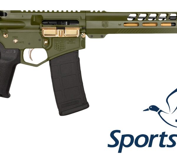 Diamondback DB175AK802 DB15  Sports South Exclusive 5.56 NATO 30+1 16″ Gold Cerakote Threaded Barrel, Green Cerakote w/Gold Accents Aluminum Receiver w/Picatinny Rail, M-LOK Handguard, Magpul MOE Blac