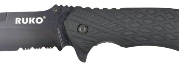 RUKO RUK0182SBBK  440C 3-1/4″SERRATED FOLDING BBPS