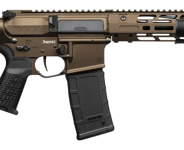 CMMG 30A0ED0-MB Zeroed Banshee Mk4 300 Blackout 30+1 6.50″ Black Nitride Threaded Barrel, Midnight Bronze Cerakote Aluminum Receiver w/Picatinny Rail, M-LOK Handguard, Black Polymer CMMG RipBrace, CMM