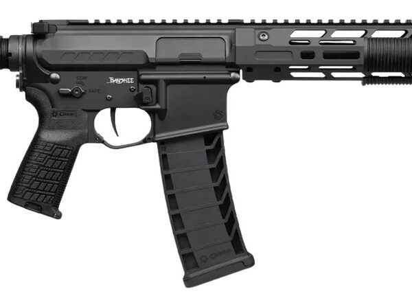 CMMG 94A68CD-AB Zeroed Banshee Mk4 9mm Luger 33+1 6.50″ Black Nitride Threaded Barrel, Black Armor Cerakote Aluminum Receiver w/Picatinny Rail, M-LOK Handguard, Black Polymer CMMG RipBrace, CMMG Zeroe