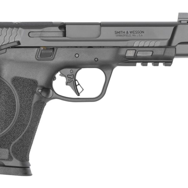 Smith & Wesson 14504 M&P PC M2.0 10mm Auto 10+1 5.60″ Black Armornite Ported Barrel, Black Armornite Stainless Steel Ported/Serrated Slide, Black Polymer Frame w/Picatinny Rail, Interchangeable Palmsw