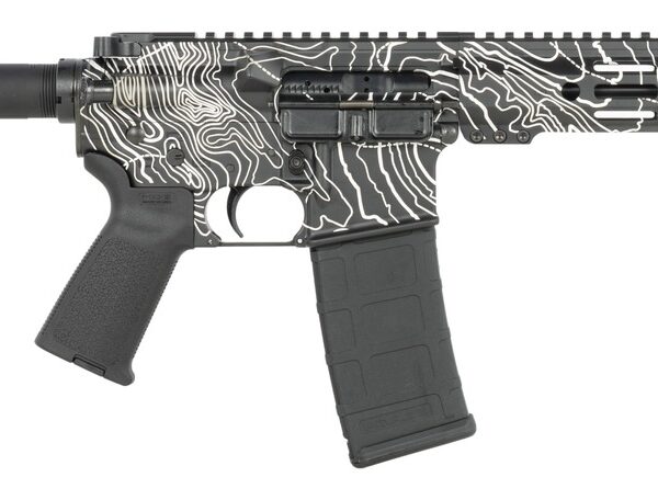 Shark Coast Tactical SCC07312TOPO-P Topography  5.56 NATO 30+1 10.50″ Black Nitride Threaded Barrel, Aluminum Receiver w/Picatinny Rail, M-LOK Handguard, Black Polymer SB Tactical SBA3 Brace, Polymer