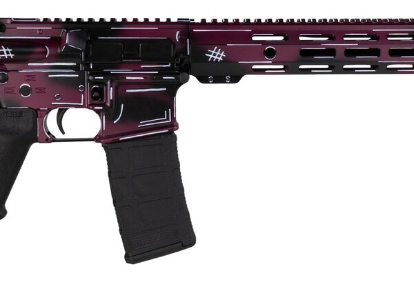 Shark Coast Tactical SCC02119ABKCH Anime-15  5.56 NATO 30+1 16″ Black Nitride Threaded Barrel, Black Cherry Cerakote Aluminum Receiver w/Picatinny Rail, M-LOK Handguard, Magpul Collapsible Black Polym