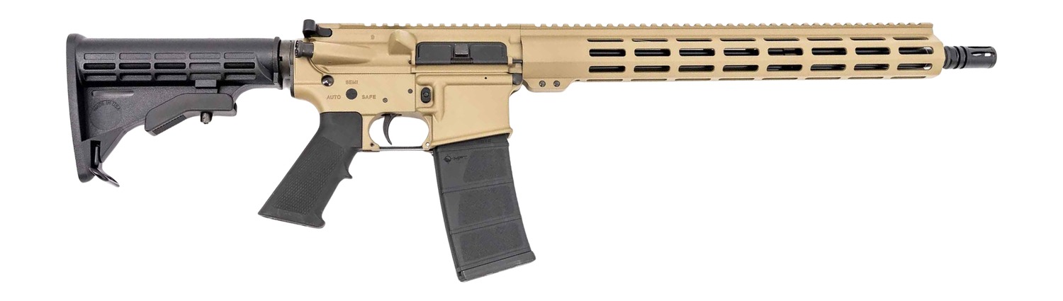 Andro Corp Industries 55616BBFDE ACI-15 Bravo 5.56 NATO 30+1 16" Black Nitride Threaded Barrel, Flat Dark Earth Aluminum Receiver w/Picatinny Rail, M-LOK Handguard, M4 Black Polymer Stock, A2 Grip, Am