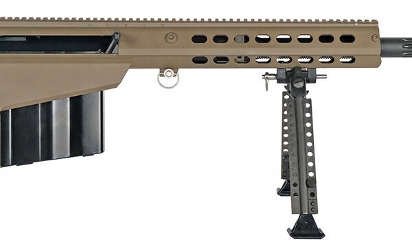 Barrett 20186 M107A1 50 BMG 10+1 20″ Fluted Barrel, Flat Dark Earth Receiver w/Picatinny Rail, M-LOK Handguard, QD BiPod Forend, Black Polymer Grip