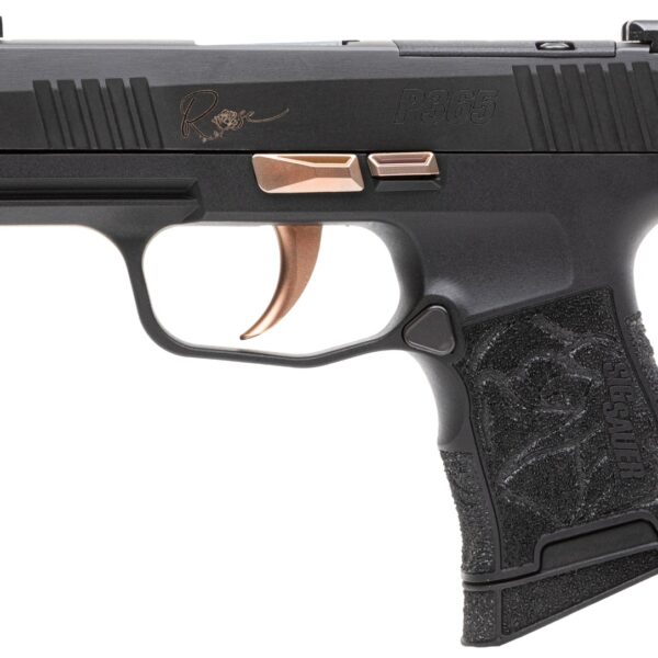 Sig Sauer 365380ROSE P365 Rose Kit Micro-Compact 380 ACP 10+1 3.10″ Black Nitron Stainless Steel Optic Ready/Serrated Slide, Black w/Rose Gold Accents Stainless Steel Frame w/Accessory Rail, Black Las