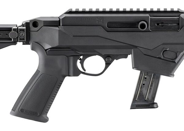 Ruger  PC Carbine  SBR 9mm Luger 17+1 6.50″ Black Threaded Barrel, Black Hardcoat Anodize Aluminum Receiver w/Picatinny Rail, M-LOK Handguard, Folding w/Adj LOP Black Polymer Stock, Black Polymer Grip