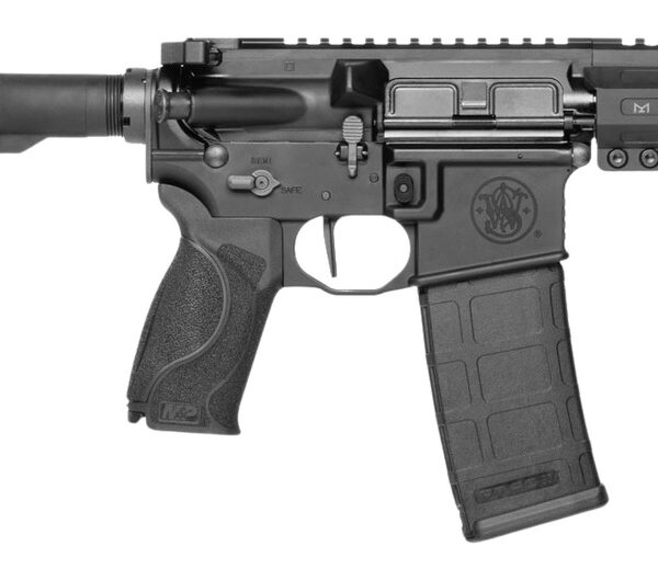 Smith & Wesson 14604 M&P15 Axe 300 Blackout 30+1 8″ Black Armornite Threaded Barrel, Black Hardcoat Anodize Aluminum Receiver w/Picatinny Rail, M-LOK Handguard, Black Polymer Magpul BTR Arm Brace, Int