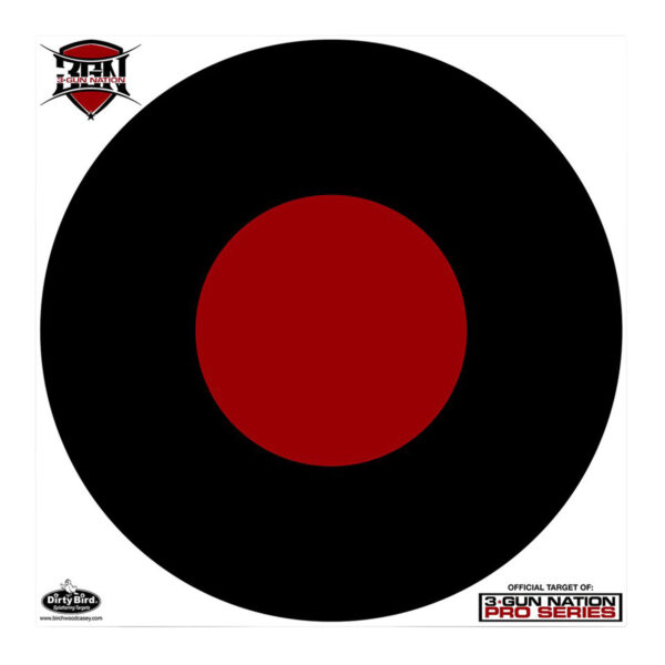 Birchwood Casey 35187 Dirty Bird 3-Gun Nation Circle Paper Hanging 17.25″ Black/Red 5 Pack