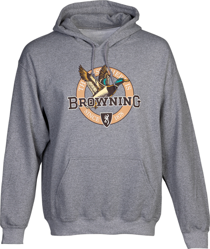 BROWNING HOODIE VINTAGE EMBLEM - GREENHEAD HEATHER GRAY XLARGE - Image 2
