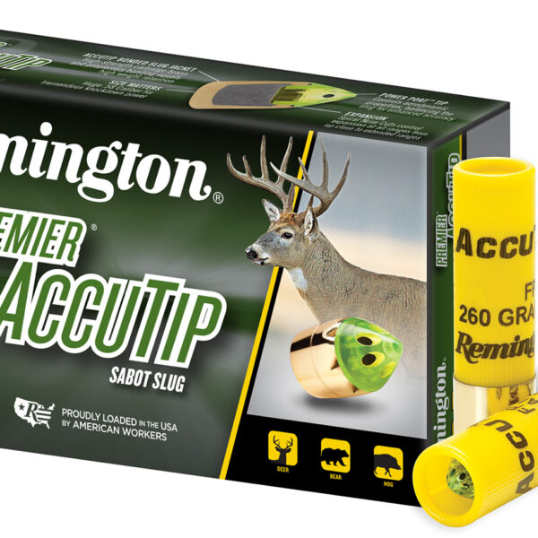 Remington Ammunition 20498 Premier AccuTip 20 Gauge 3″ Sabot Slug Shot 5 Per Box/ 20 Cs