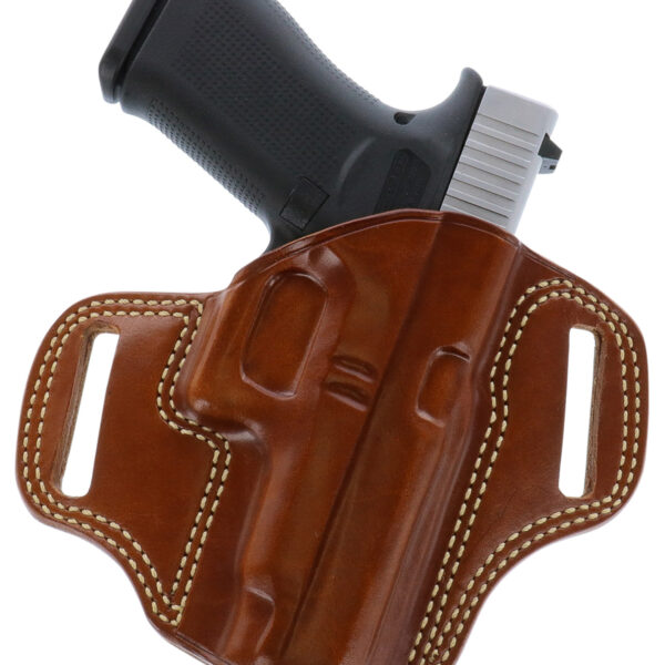 Galco CM226 Combat Master  OWB Tan Leather Belt Slide Compatible w/ Glock 19/Glock 23 Gen2-5/CZ P-10C Belt 1.75″ Wide Right Hand