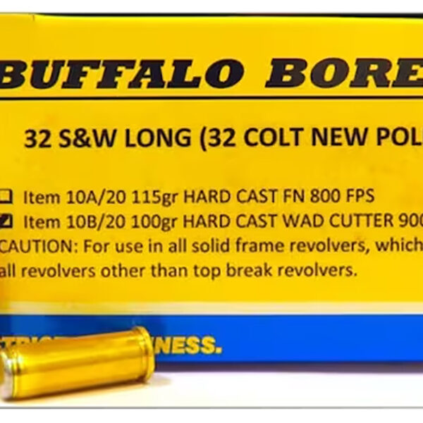 Buffalo Bore Ammunition 10B20 Personal Defense Strictly Business 32S&W Long 100gr Hard Cast Wadcutter 20 Per Box/12 Case