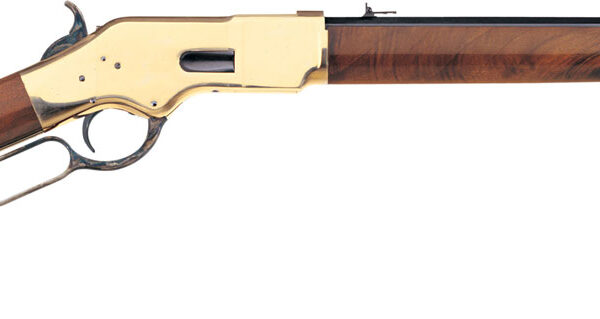 Taylors & Company 550190 1866 Uberti Full Size 45 Colt (Long Colt) 10+1 20″ Blued Octagon Barrel, Brass Receiver, Walnut Fixed Stock, Right Hand