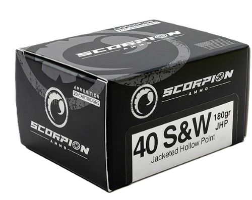 SCORPION 40 S&W – 180GR JHP 20RD 10BX/CS