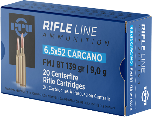 PPU 6.5X52 CARCANO 139GR FMJ – 20RD 10BX/CS