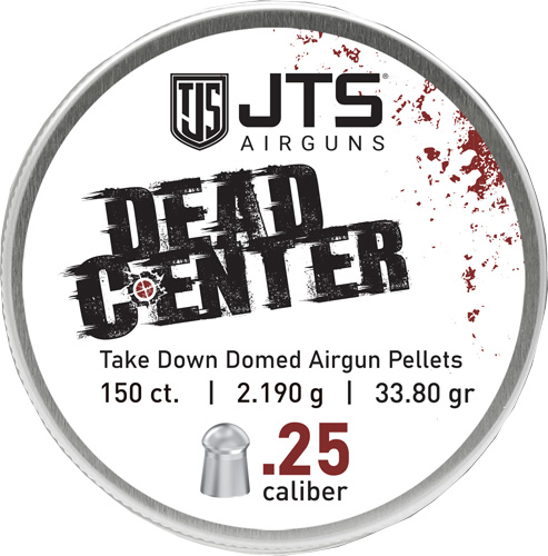 JTS PELLETS DEAD CENTER 25 CAL – DOMED 33.80 GR 150CT