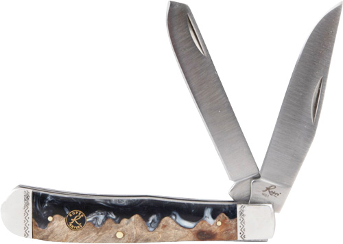 ABKT ROPER LAHAR SERIES 2BLADE – TRAPPER 3.25″ WOOD RESIN HNDL