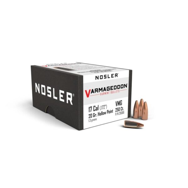 Nosler VarMageddon Rifle Bullets .17 cal .172″ 20 gr FBHP 250/ct
