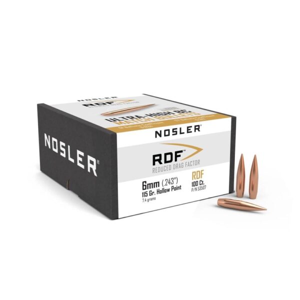 Nosler RDF Rifle Bullets 6mm .243″ 115 gr HPBT 100/ct