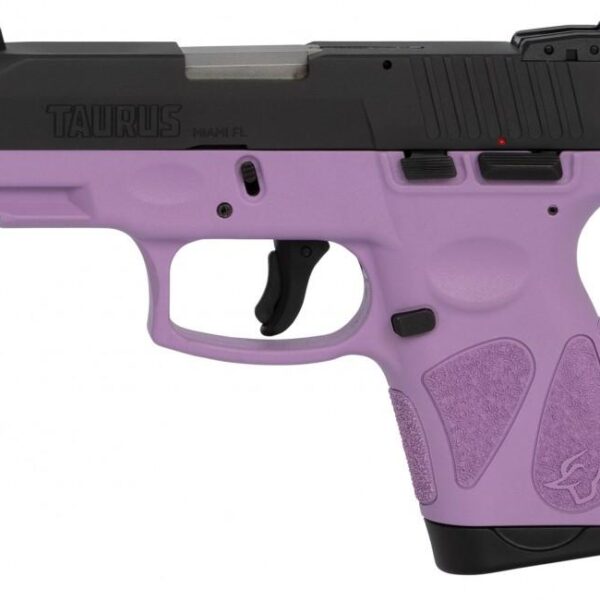 Taurus G2S Handgun 9mm Luger 7rd Magazines 3.2″ Barrel Black Slide/Light Purple Grip