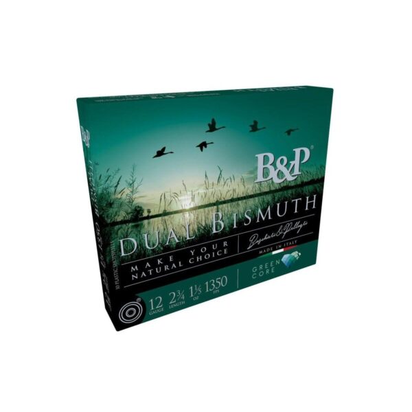 B&P Dual Bismuth Shotshells 12ga 2-3/4” 1-1/5oz #4 + #3 1350 fps 10/ct