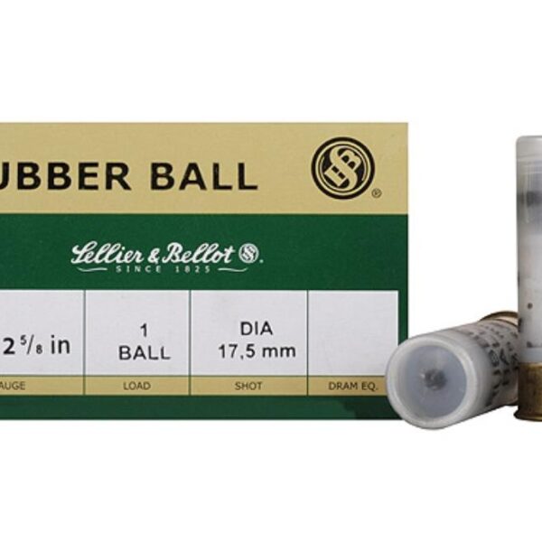 Sellier & Bellot Shotgun Ammunition 12 ga 2 3/4″ 1 ball Rubber 25/ct