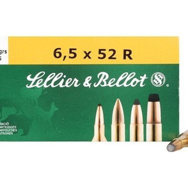 Sellier & Bellot Rifle Ammunition 6.5x52R 117 gr SP 775 fps – 20/box