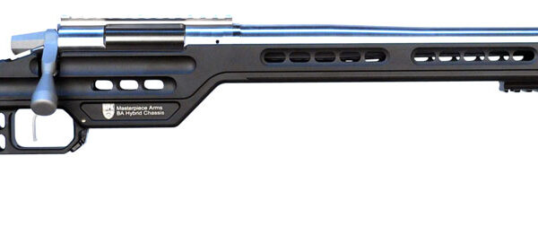 MasterPiece Arms 6CMPMRRHBLKPBA PMR  6mm Creedmoor 10+1 24″ Stainless Steel Polished Black Aluminum Black V-Bedded BA Hybrid Chassis Stock Right Hand