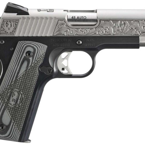 RUGER SR1911 COMMANDER SOUTHPORT CT EDITION 45ACP PISTOL 4.25″ STS ENGRAVED 1-7RD MAG