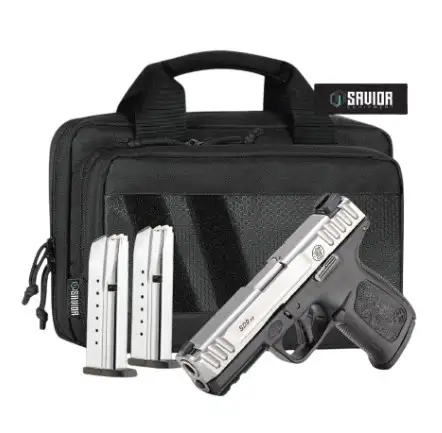 SMITH & WESSON SD9 2.0 BUNDLE 9MM PSTL NTS 2 TONE 4″ SAVIOR BAG, 3-16RD