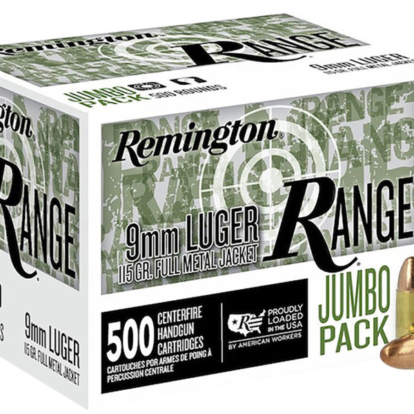 Remington Ammunition R27779 Range Jumbo Pack 9mmLuger 115gr Full Metal Jacket 500/Box