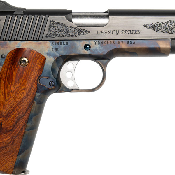 Cnc Firearms CNCLEGACY45 Kimber 1911 Legacy 45 ACP 7+1 5″ Stainless Steel Barrel, Color Case Hardened Steel Engraved/Serrated Slide, Color Case Hardened Steel Frame, Walnut Grip