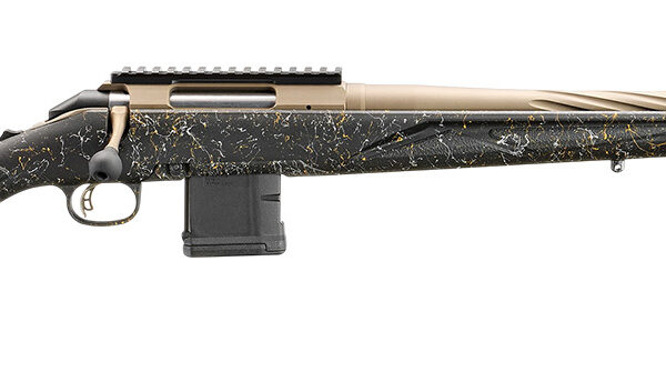 Ruger 46974 American II Prairie Full Size 223 Rem 10+1 20″ Smoked Bronze Cerakote Spiral Fluted Threaded Barrel & Alloy Steel Receiver w/Picatinny Rail, Black Splatter ADJ LOP Synthetic Stock