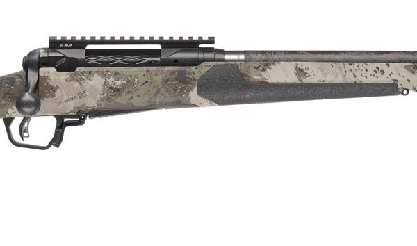 Savage Arms 32713 110 UltraLite Pro Full Size 6.8 Western 3+1 20″ Carbon Fiber Barrel, Savage Woodland Camo Accufit V2 Synthetic Stock, Right Hand