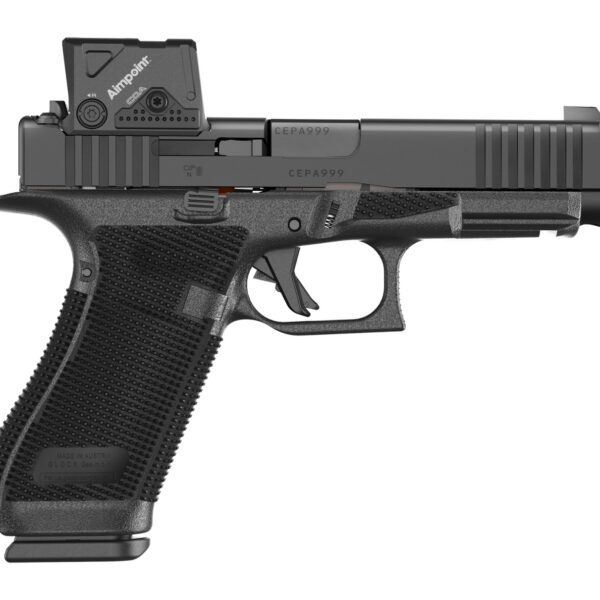 Glock P61750B03DC8A3 G17 Gen6 w/Aimpoint Full Size 9mm Luger 17+1 4.49″ Black GMB Barrel, Black nDLC Steel Serrated w/Optic Slide, Black Polymer Frame w/Accessory Rail, Interchangeable Backstrap Grip,