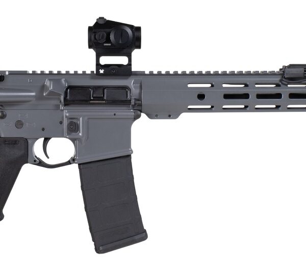 Shark Coast Tactical SCTARGCC Grey Night Bundle 5.56 NATO 10+1 16″ Black Nitride Barrel, Gray Cerakote Aluminum Receiver w/Picatinny Rail, M-LOK Handguard, Black Polymer Stock & Grip, StreamLight ProT