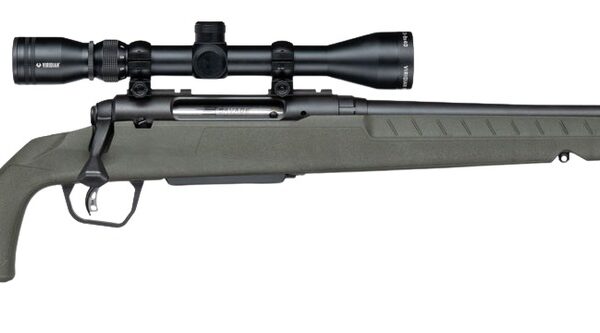 Savage Arms 33161 Axis 2 XP w/Optic 22-250 Rem 4+1 20″ Matte Black Carbon Steel Threaded Barrel, Drilled & Tapped Receiver, OD Green Synthetic Fixed w/Pistol Grip Stock, 3-9x40mm Duplex Scope, Right H