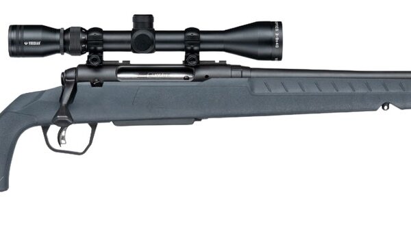 Savage Arms 33182 Axis 2 XP 30-06 Springfield 4+1 20″ Matte Black Carbon Steel Threaded Barrel & Drilled & Tapped Receiver, Gray Synthetic Fixed w/Pistol Grip Stock, 3-9x40mm Duplex Scope, Right Hand