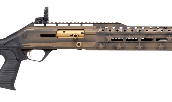 Panzer Arms PAEG240TSBBUSFC 240 12 Gauge Semi-Auto 3″ 5+1 18.50″ Black Ported Barrel, Black & Bronze US Flag Cerakote w/Gold Accents Aluminum Receiver w/Picatinny Rail, Black Skeleton Stock w/Pistol G