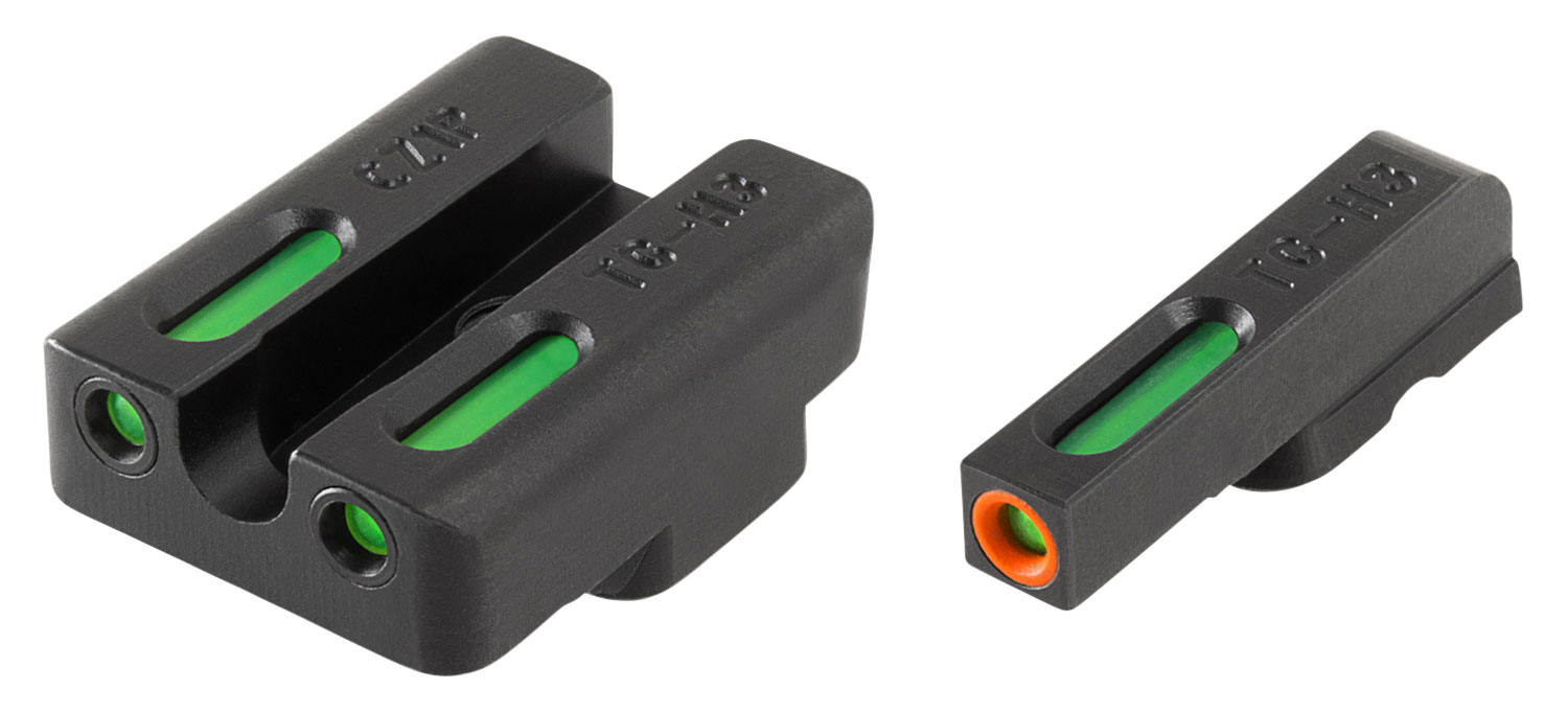 TruGlo TG13CZ1PC TFX Pro Black | Green Tritium & Fiber Optic Orange Outline Front Sight Green Tritium & Fiber Optic Rear Sight