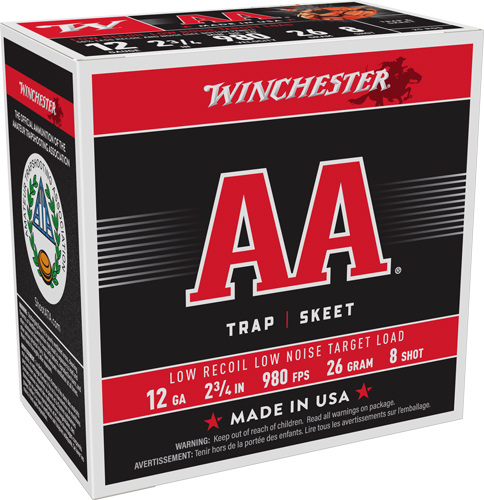 WINCHESTER AA 12GA 2.75″ – 7/8OZ #8 980FPS 250RD CASE LOT