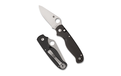 SPYDERCO BUTTONUP CF PE 3.27″ BK/SLV