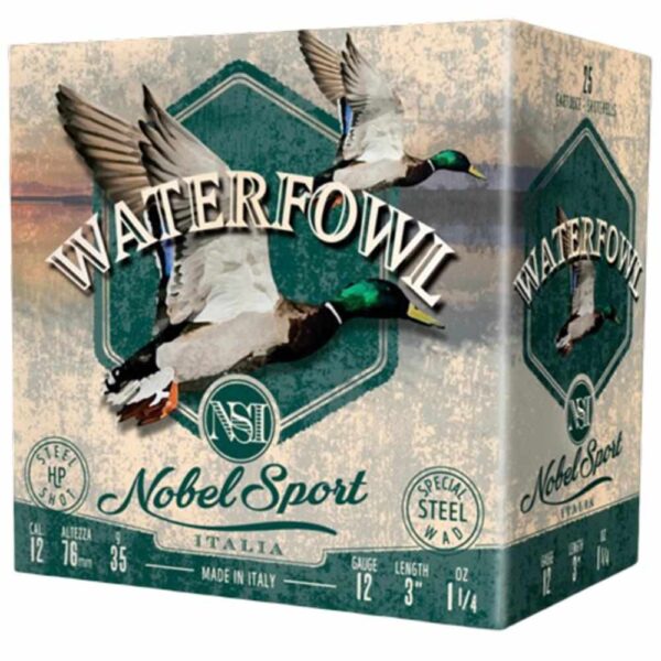 Noble Target Steel Waterfowl Shotshells 12 ga 2-3/4″ 1 oz 1280 fps #7 250/ct Case